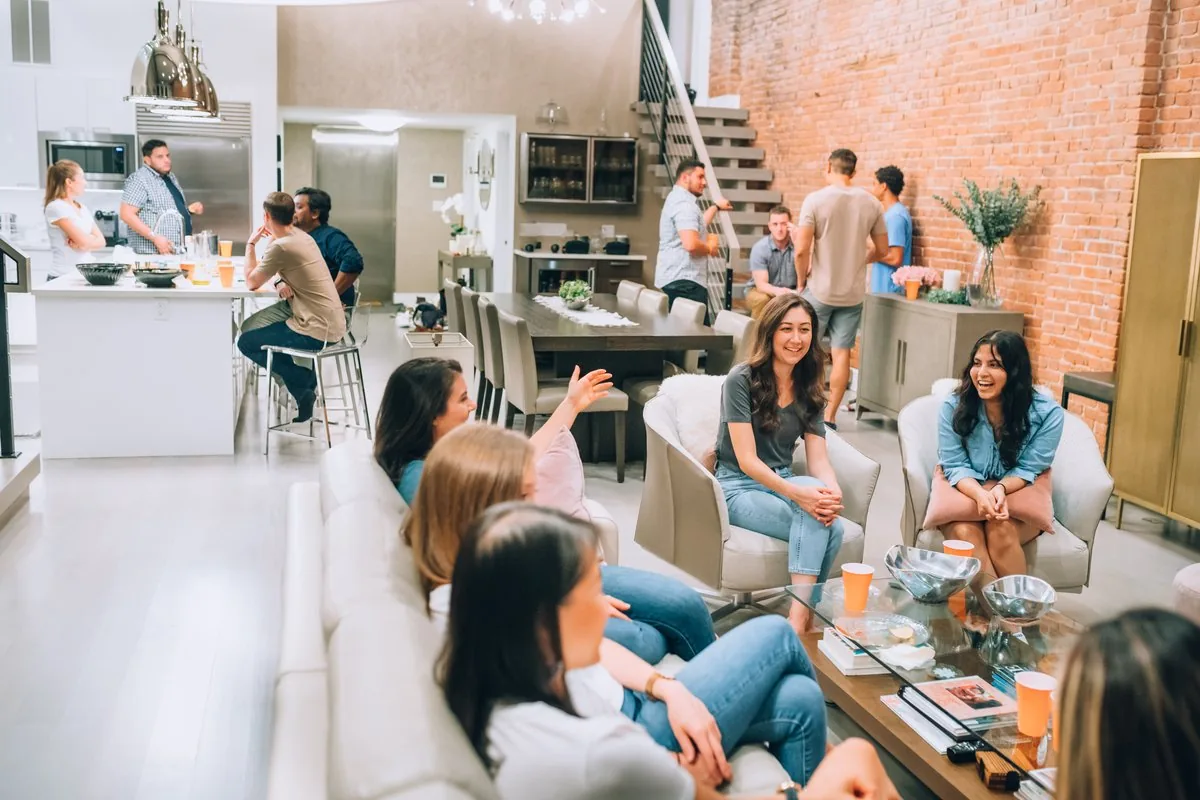 Hoboken Grace dinner group members gathering together from 2022