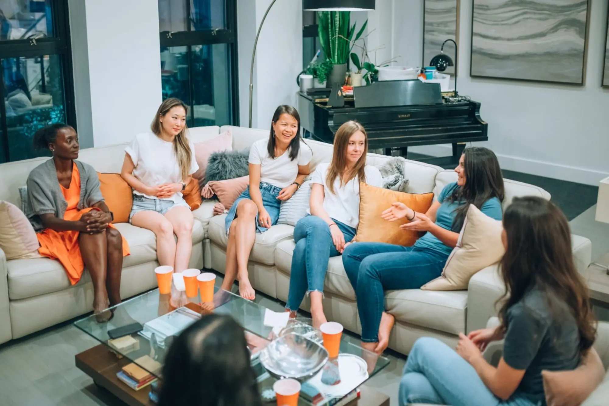 Hoboken Grace dinner group members gathering together from 2022