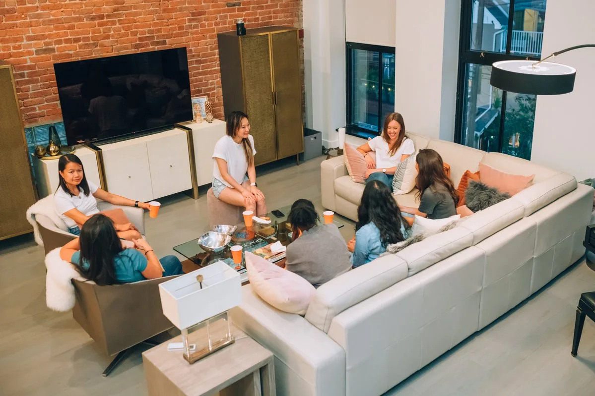 Hoboken Grace dinner group members gathering together from 2022